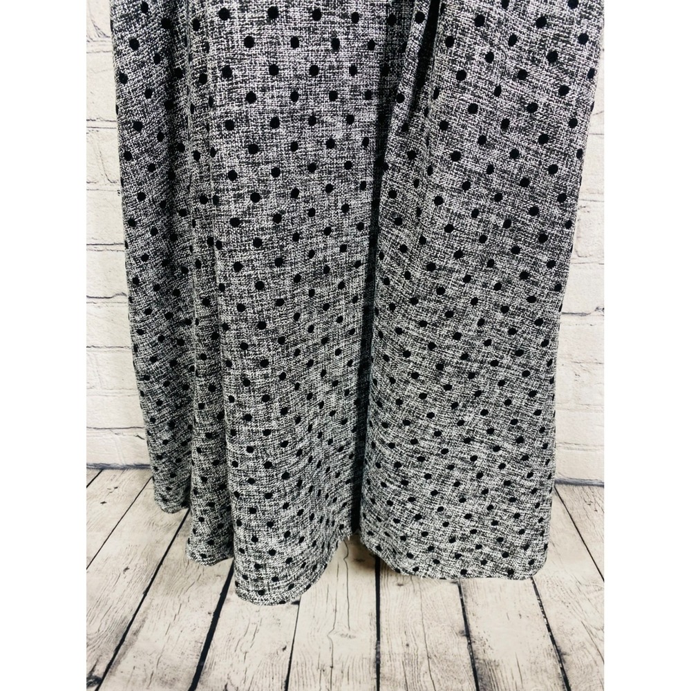 ModCloth Dress Womens 10 Fit and Flare Grey Polka Dot NWT Belted Pockets Tweed - Picture 4 of 10